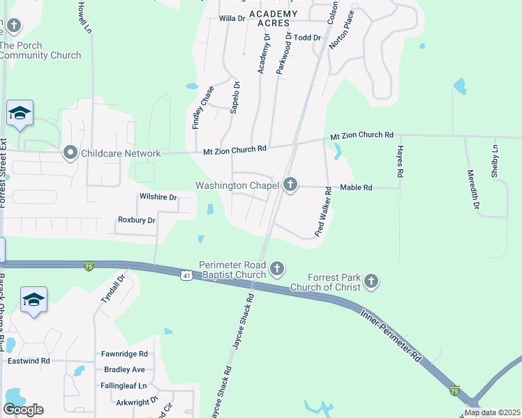 map of restaurants, bars, coffee shops, grocery stores, and more near 3854 Thoreau Drive in Valdosta