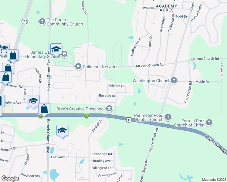 map of restaurants, bars, coffee shops, grocery stores, and more near 4043 Chadwyck Drive in Valdosta
