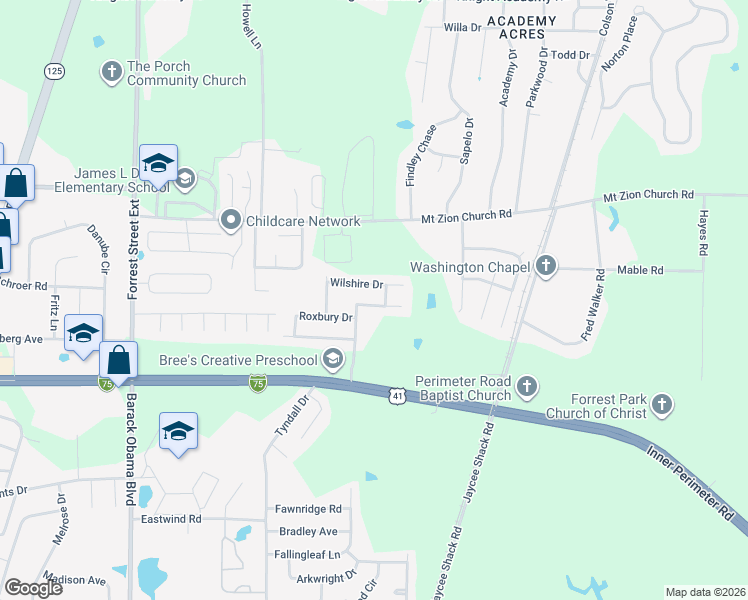 map of restaurants, bars, coffee shops, grocery stores, and more near 4043 Chadwyck Drive in Valdosta