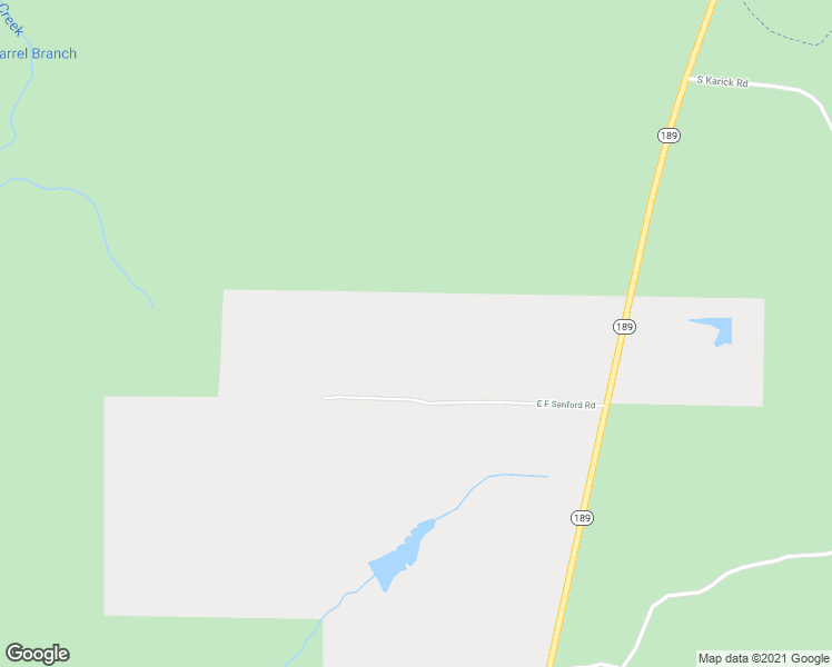 map of restaurants, bars, coffee shops, grocery stores, and more near 1423 East F Sanford Road in Baker