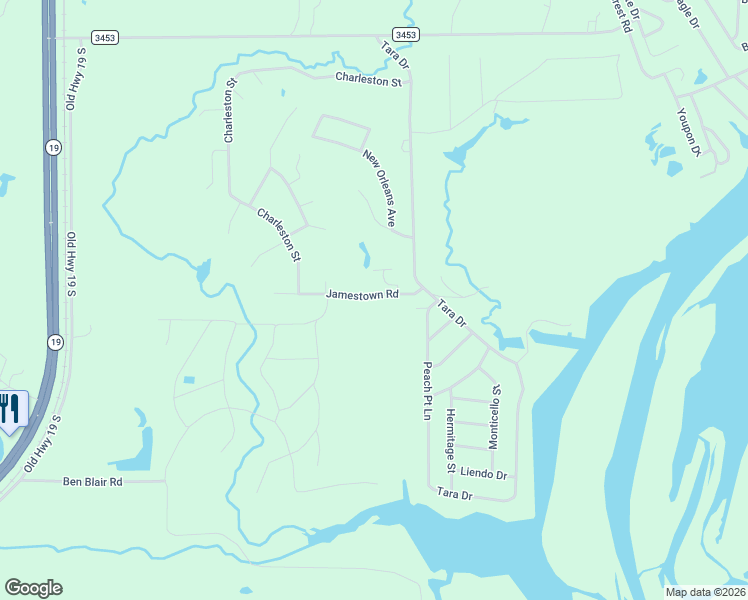 map of restaurants, bars, coffee shops, grocery stores, and more near 686 Tara Drive in Trinity