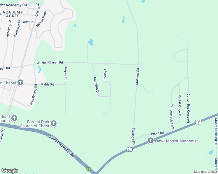 map of restaurants, bars, coffee shops, grocery stores, and more near 4248 Shelby Lane in Valdosta