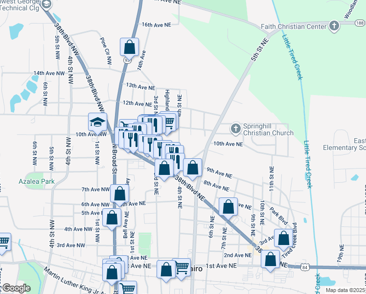 map of restaurants, bars, coffee shops, grocery stores, and more near 894 4th Street Northeast in Cairo
