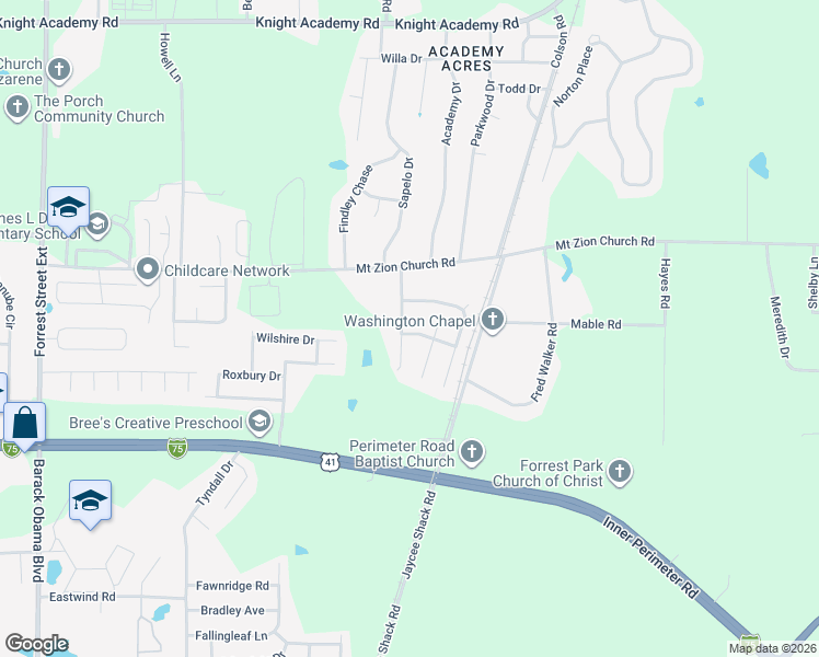 map of restaurants, bars, coffee shops, grocery stores, and more near 4029 Walden Road in Valdosta