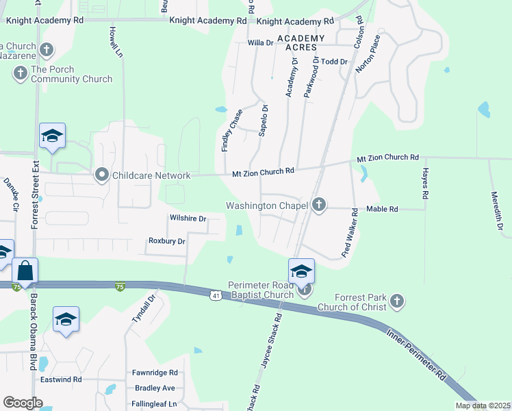 map of restaurants, bars, coffee shops, grocery stores, and more near 4029 Walden Road in Valdosta