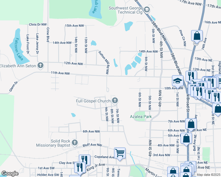 map of restaurants, bars, coffee shops, grocery stores, and more near 1008 Syrup Mill Creek Lane in Cairo