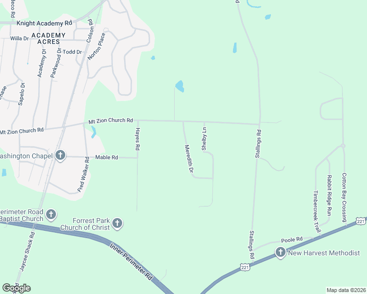 map of restaurants, bars, coffee shops, grocery stores, and more near 4154 Meredith Drive in Valdosta