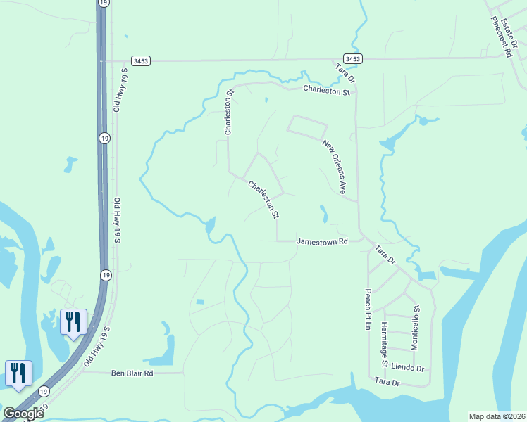 map of restaurants, bars, coffee shops, grocery stores, and more near 178 Natchez Street in Trinity