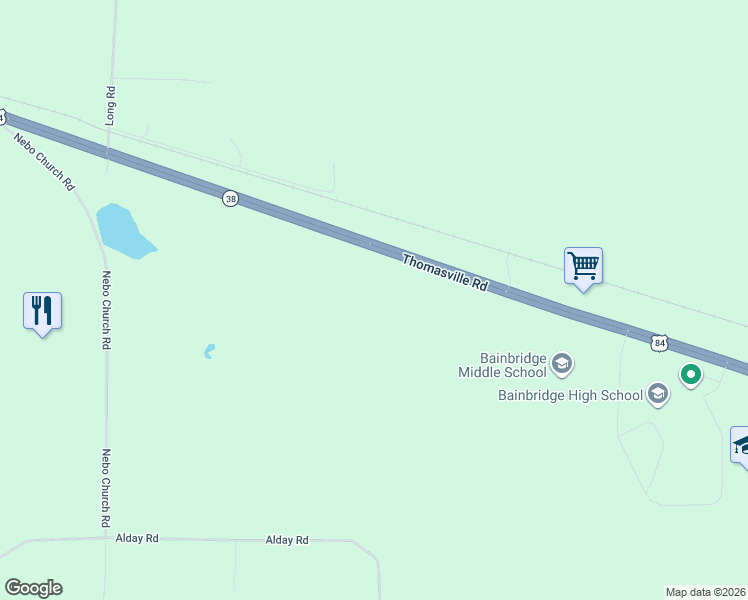map of restaurants, bars, coffee shops, grocery stores, and more near 2990 Thomasville Road in Climax