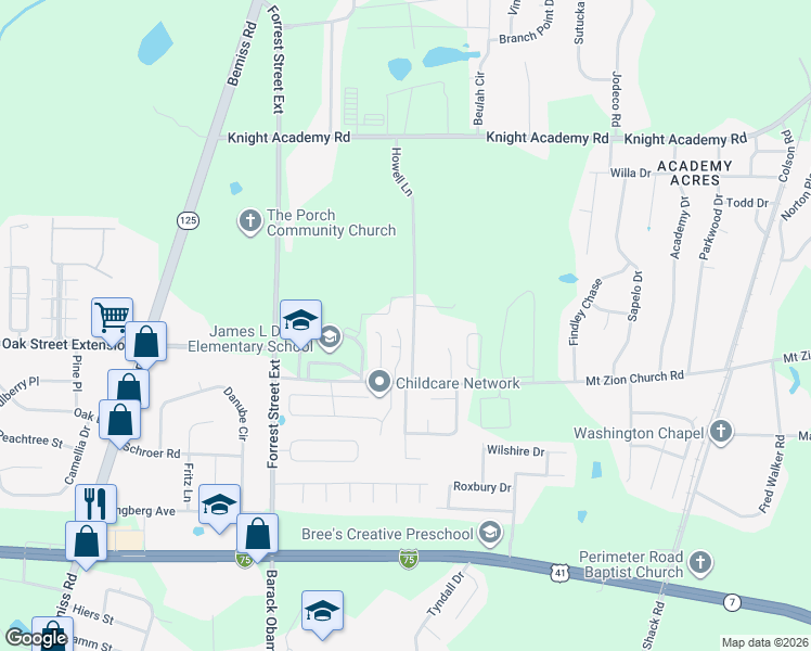 map of restaurants, bars, coffee shops, grocery stores, and more near 3660 Hearthstone Drive in Valdosta