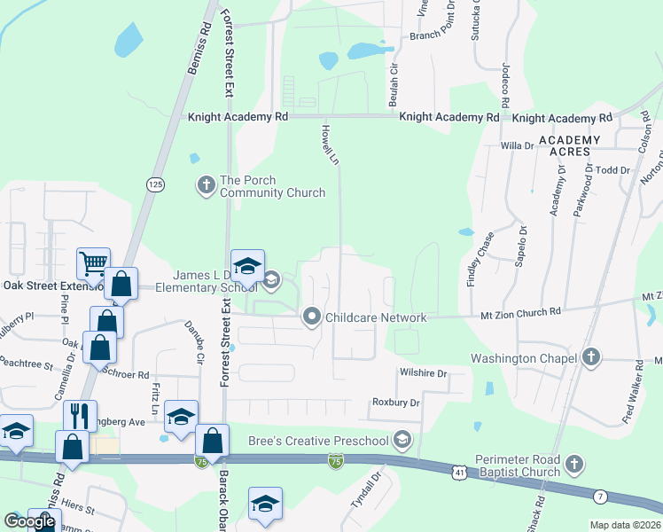 map of restaurants, bars, coffee shops, grocery stores, and more near 3660 Hearthstone Drive in Valdosta