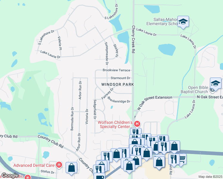 map of restaurants, bars, coffee shops, grocery stores, and more near 200 Sunnymeade Drive in Valdosta