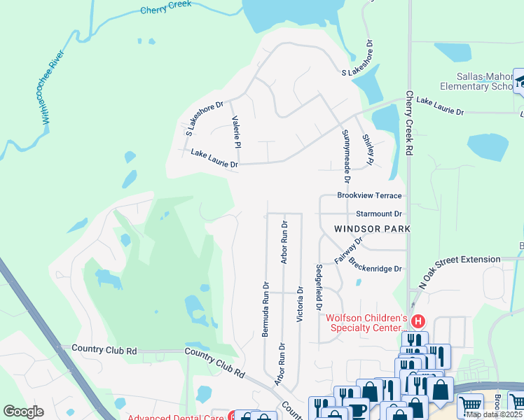 map of restaurants, bars, coffee shops, grocery stores, and more near 3 Saint Andrews Circle in Valdosta