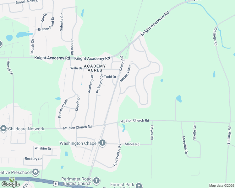 map of restaurants, bars, coffee shops, grocery stores, and more near 3356 Norton Place in Valdosta