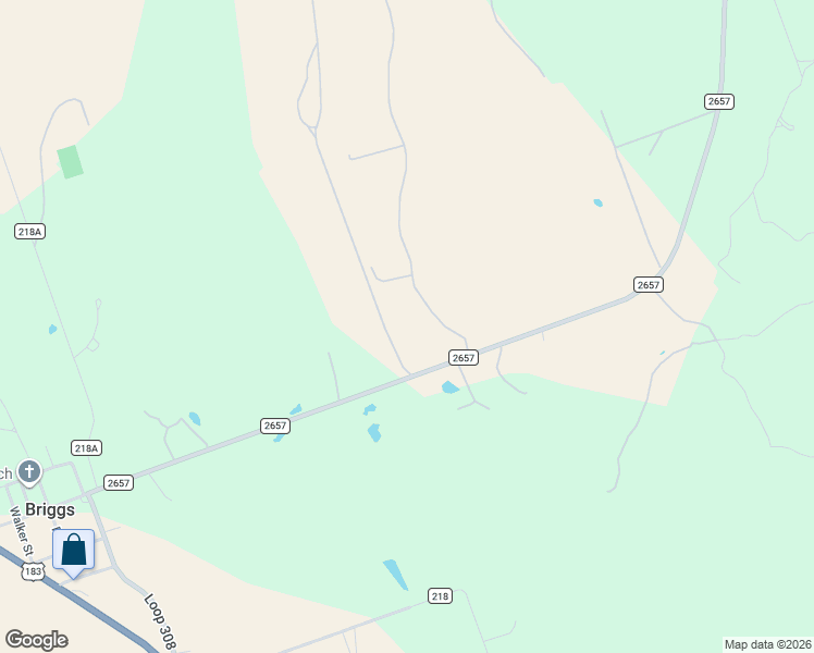 map of restaurants, bars, coffee shops, grocery stores, and more near 1415 Farm to Market Road 2657 in Briggs