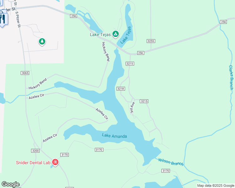 map of restaurants, bars, coffee shops, grocery stores, and more near 234 County Road 3218 in Colmesneil