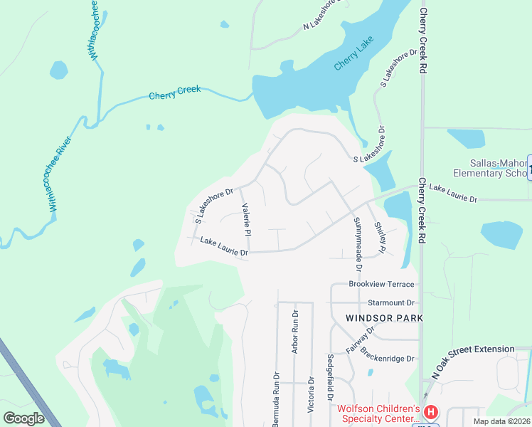 map of restaurants, bars, coffee shops, grocery stores, and more near 1026 Cherrywood Circle in Valdosta