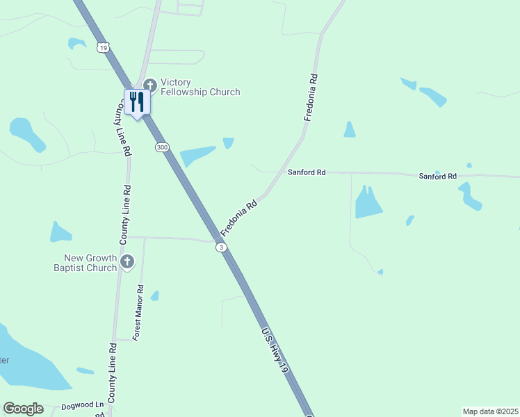 map of restaurants, bars, coffee shops, grocery stores, and more near 552 Fredonia Road in Thomasville