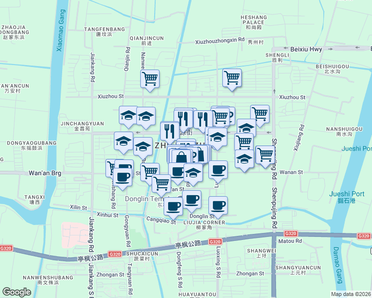 map of restaurants, bars, coffee shops, grocery stores, and more near in 