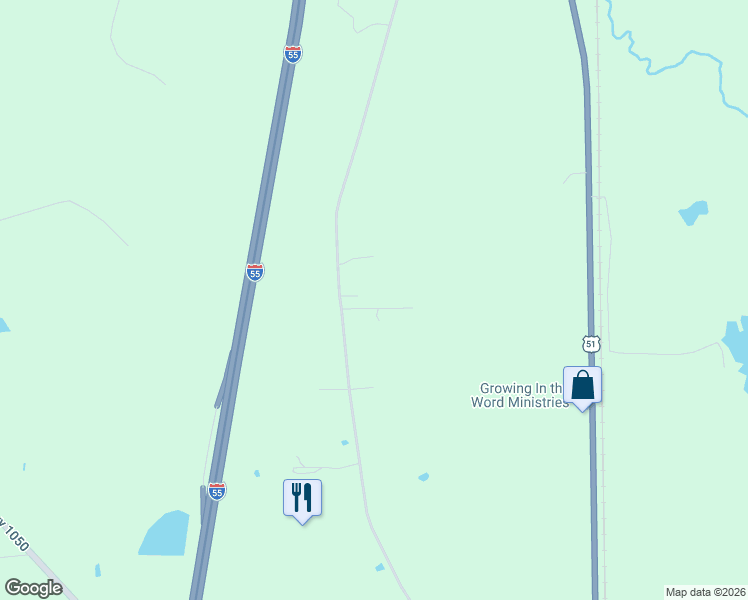 map of restaurants, bars, coffee shops, grocery stores, and more near 72020 Louisiana 1051 in Kentwood