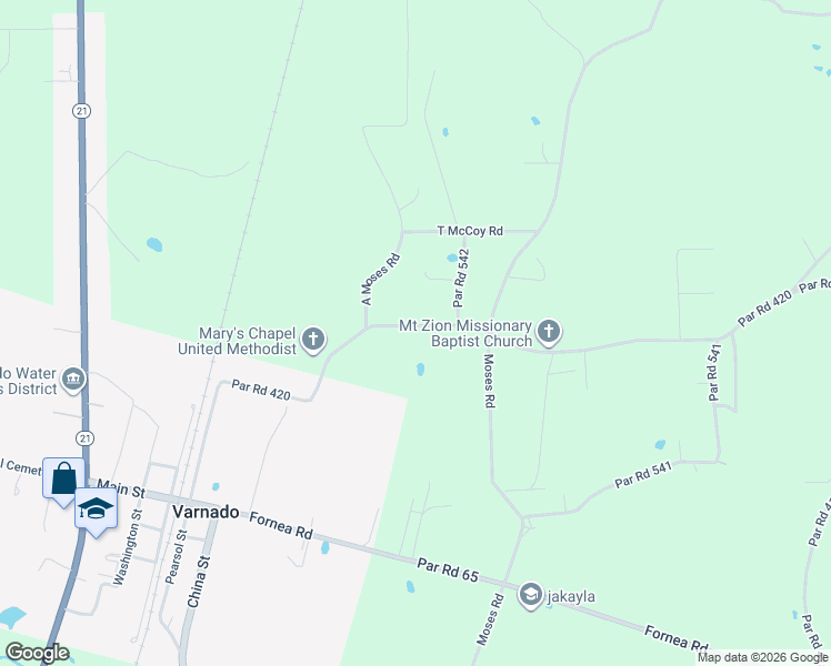 map of restaurants, bars, coffee shops, grocery stores, and more near 63438 Par Road 420 in Angie