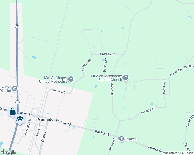 map of restaurants, bars, coffee shops, grocery stores, and more near 63438 Par Road 420 in Angie