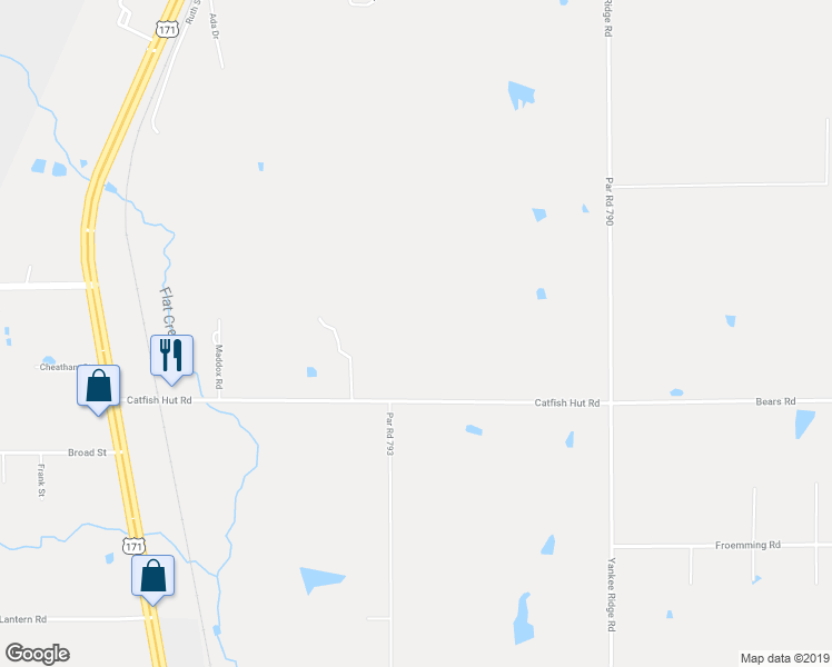 map of restaurants, bars, coffee shops, grocery stores, and more near 649 Parish Line Road in DeRidder