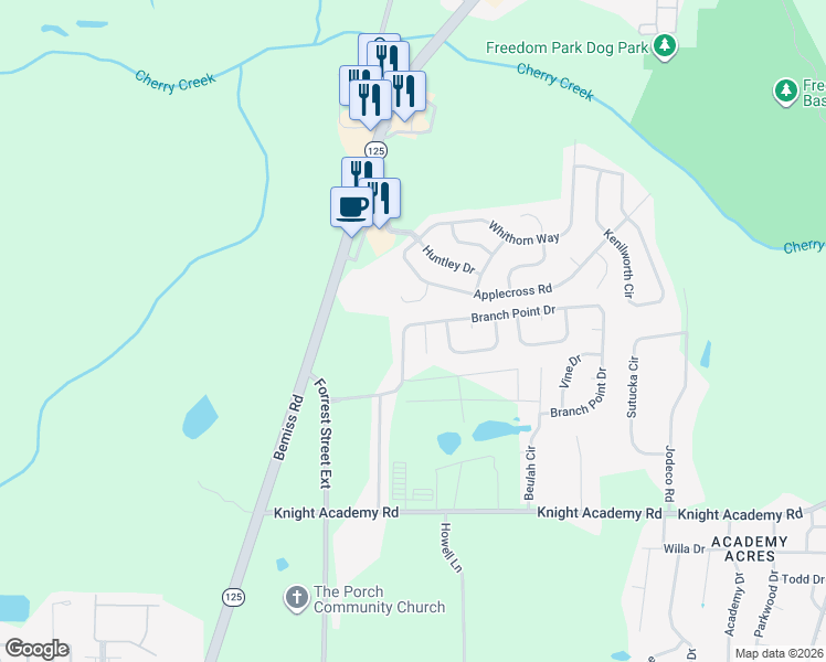 map of restaurants, bars, coffee shops, grocery stores, and more near 5114 Branch Point Drive in Valdosta