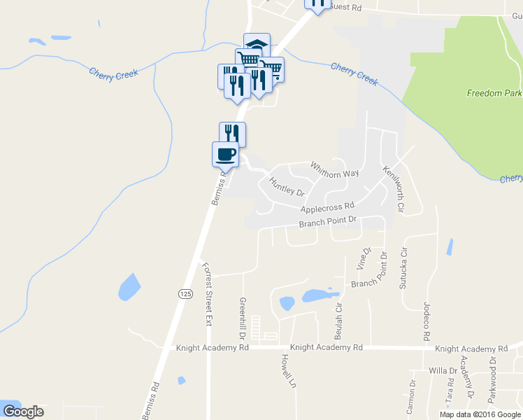 map of restaurants, bars, coffee shops, grocery stores, and more near 3924 Applecross Road in Valdosta