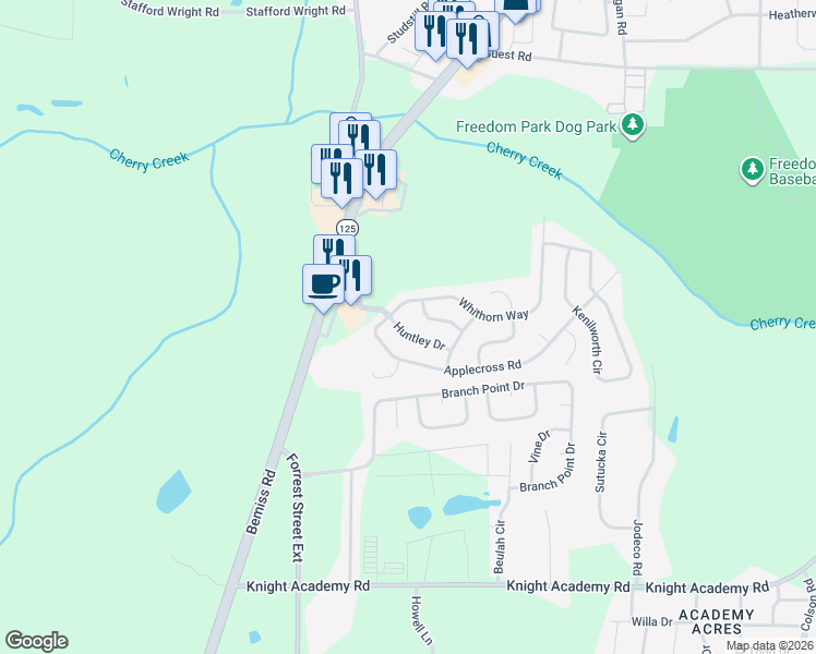 map of restaurants, bars, coffee shops, grocery stores, and more near 4208 Broughton Street in Valdosta