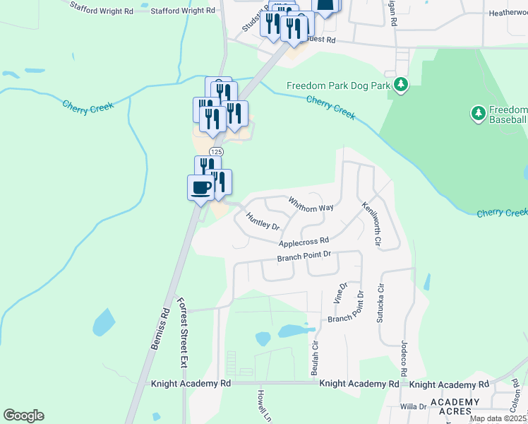 map of restaurants, bars, coffee shops, grocery stores, and more near 4208 Broughton Street in Valdosta