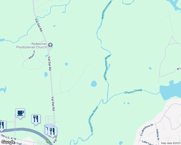 map of restaurants, bars, coffee shops, grocery stores, and more near 3548 River Chase Drive in Valdosta