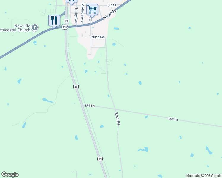 map of restaurants, bars, coffee shops, grocery stores, and more near 3675 Zulch Road in North Zulch