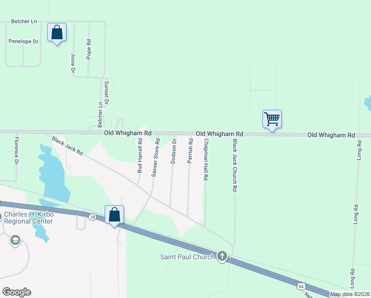 map of restaurants, bars, coffee shops, grocery stores, and more near 171 Parrish Road in Bainbridge