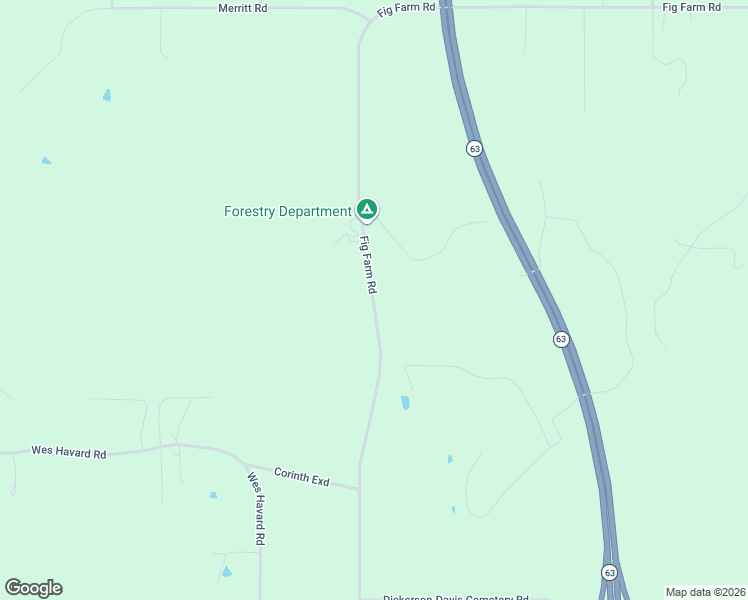 map of restaurants, bars, coffee shops, grocery stores, and more near 1121 Fig Farm Road in Lucedale