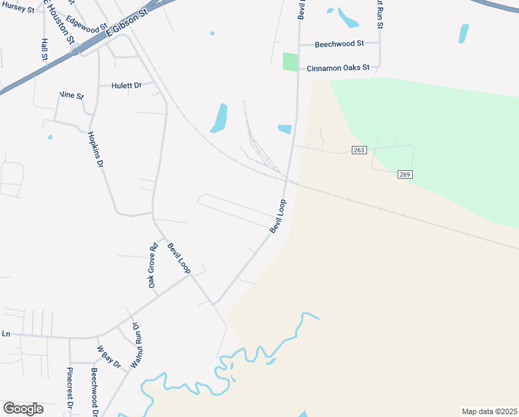 map of restaurants, bars, coffee shops, grocery stores, and more near 2010 Bevil Loop in Jasper