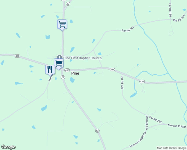 map of restaurants, bars, coffee shops, grocery stores, and more near 53156 Louisiana 436 in Angie