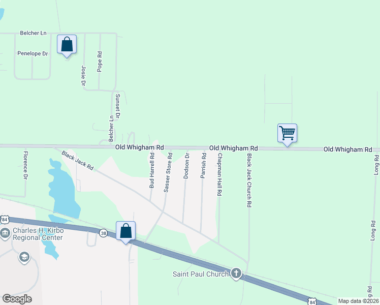 map of restaurants, bars, coffee shops, grocery stores, and more near 2735 Old Whigham Road in Bainbridge
