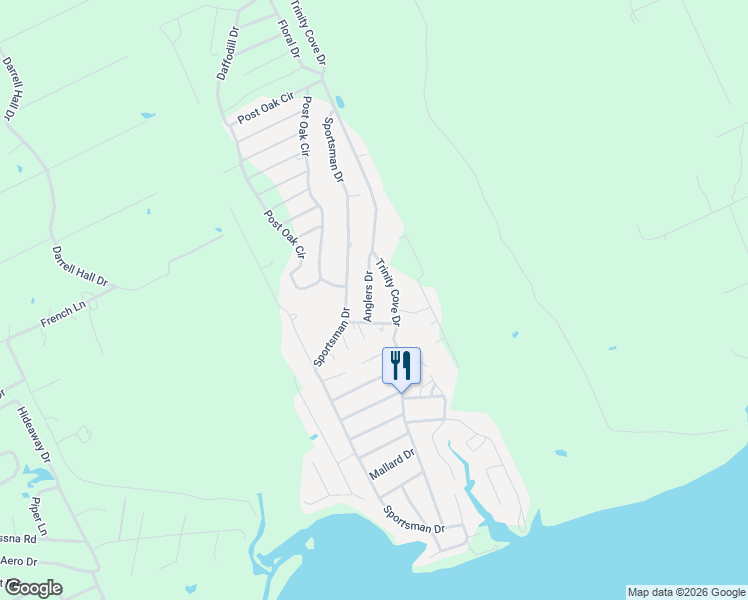 map of restaurants, bars, coffee shops, grocery stores, and more near 1538 Trinity Cove Drive in Trinity