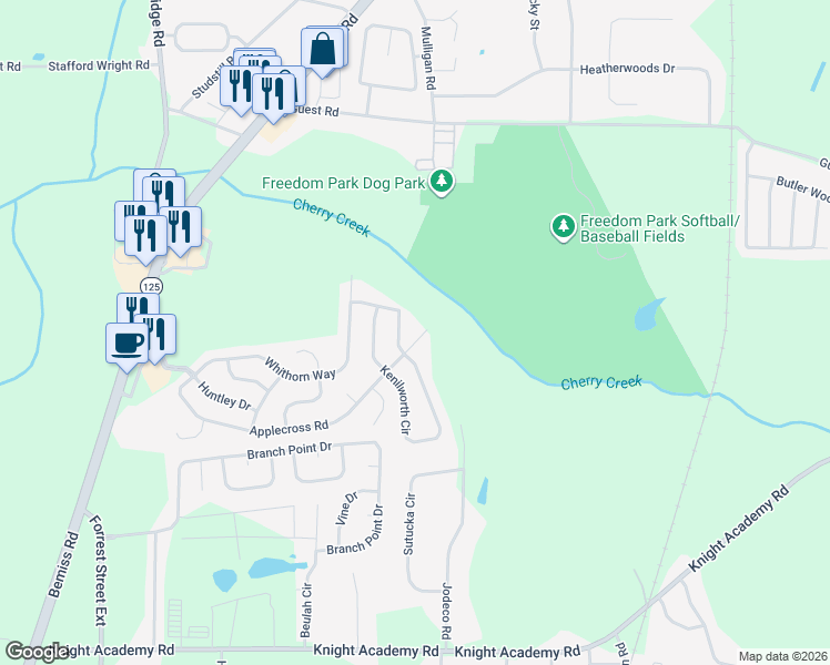 map of restaurants, bars, coffee shops, grocery stores, and more near 4067 Applecross Road in Valdosta
