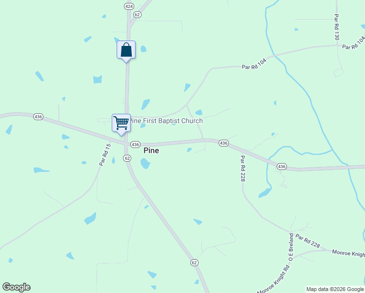 map of restaurants, bars, coffee shops, grocery stores, and more near 53156 Louisiana 436 in Angie