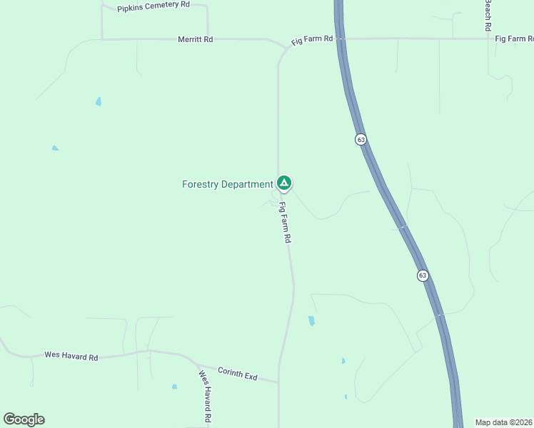 map of restaurants, bars, coffee shops, grocery stores, and more near 1121-1169 Fig Farm Road in Lucedale