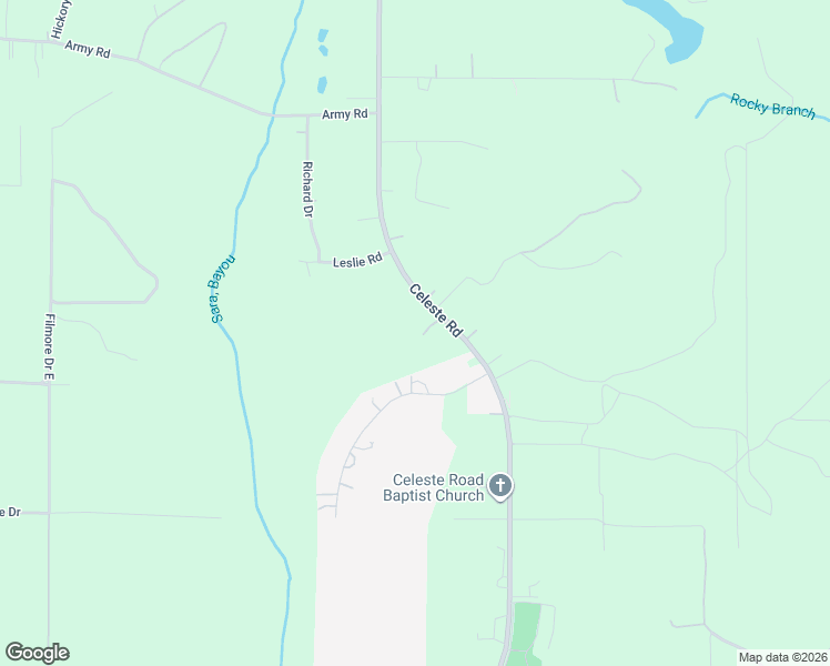 map of restaurants, bars, coffee shops, grocery stores, and more near 10435 Celeste Road in Saraland