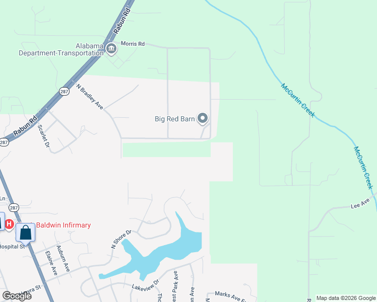 map of restaurants, bars, coffee shops, grocery stores, and more near 47015 Joshua Drive in Bay Minette