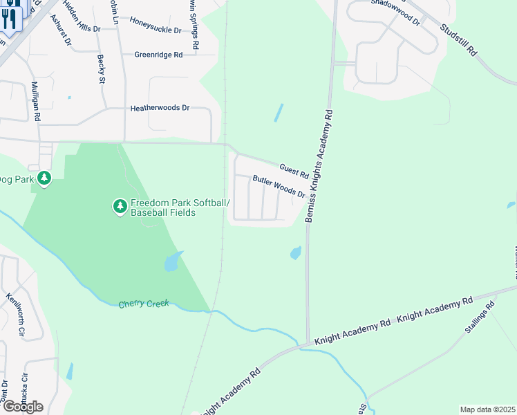 map of restaurants, bars, coffee shops, grocery stores, and more near 3600 Cattle Crossing in Valdosta