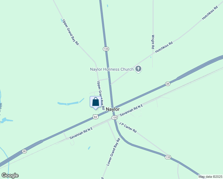 map of restaurants, bars, coffee shops, grocery stores, and more near 5545 Georgia 135 in Naylor