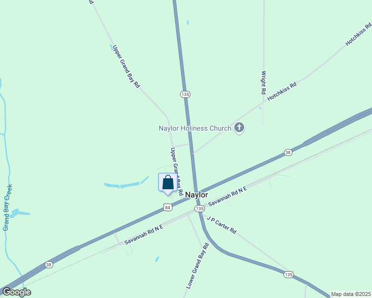 map of restaurants, bars, coffee shops, grocery stores, and more near 5545 Georgia 135 in Naylor
