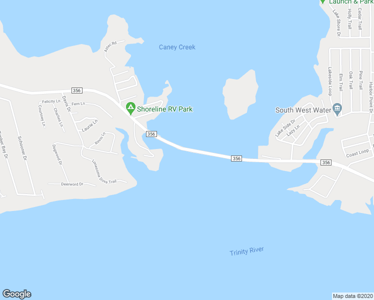 map of restaurants, bars, coffee shops, grocery stores, and more near Farm to Market 356 in Trinity