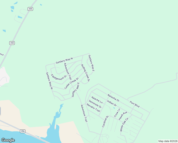 map of restaurants, bars, coffee shops, grocery stores, and more near Settlers Way East in Trinity