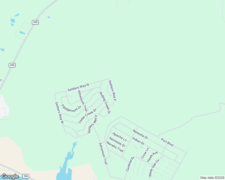 map of restaurants, bars, coffee shops, grocery stores, and more near Settlers Way East in Trinity County